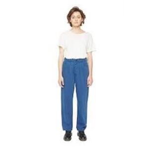 Free People v. Sandrine Rose Straight-Fit Kick Denim Blue Pants -25